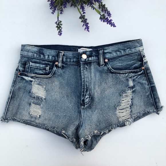 Forever 21 Pants - Forever 21 Distressed Cut Off Denim Shorts 29